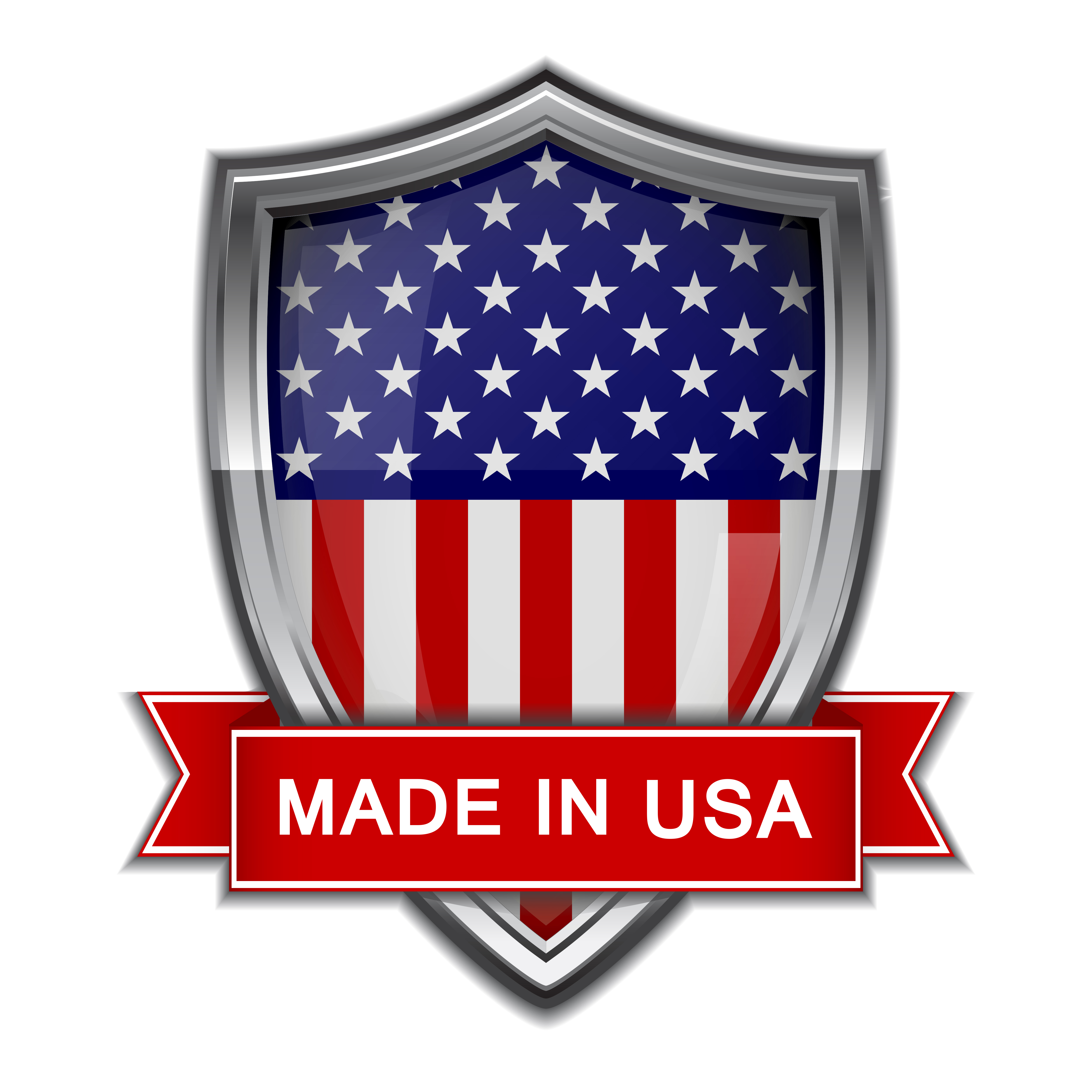 Red White and Blue Made in USA shield