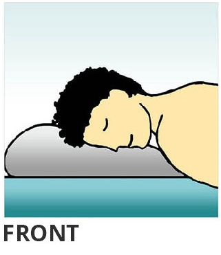 Man sleeping on front with regular pillow
