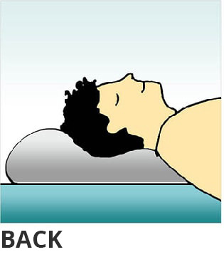 Man sleeping on back with regular pillow