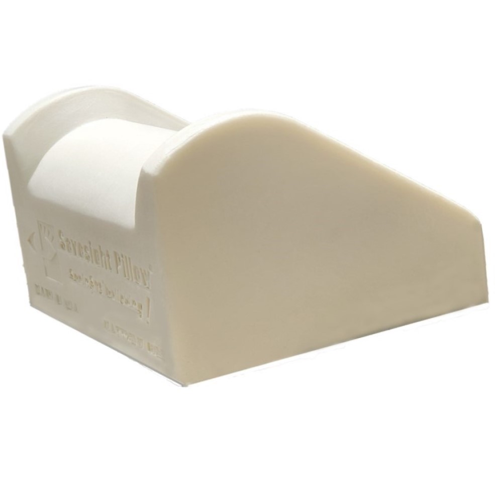 Side view of the Savesight Pillow slightly angled to show back