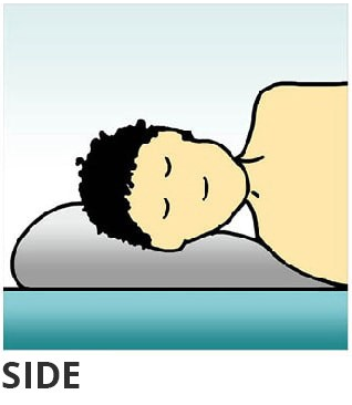 Man sleeping on side with regular pillow